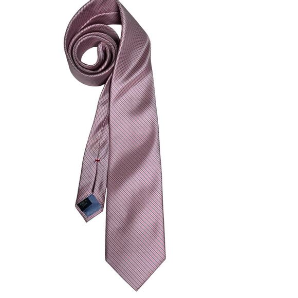 Tommy Hilfiger Tie Pink Blue Diagonal Stripes Business‎ Formal Preppy Classic - Picture 5 of 12